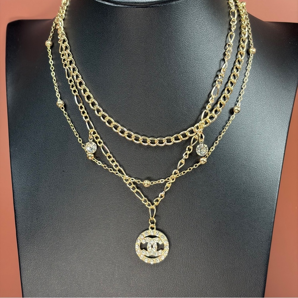 Trendy Gold & Rhinestone Layering Necklaces